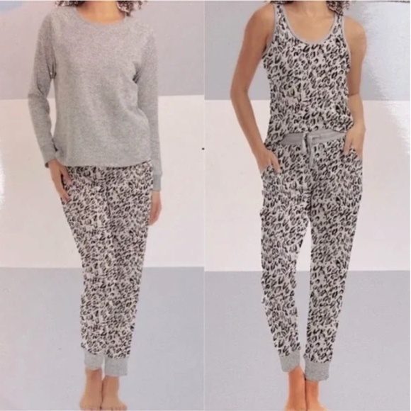 NEW Karen Neuburger Live Love Lounge Cheetah Women's 3 Piece Pajama Set - Picture 1 of 5